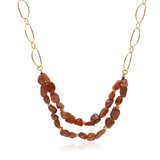 Caramelized Κολιέ με κορνεόλη και αλυσίδα