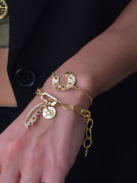 Glow Champagne Βραχιόλι με charms