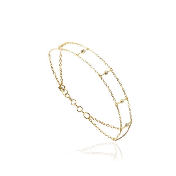 Skybeam Βραχιόλι με λευκές πέτρες