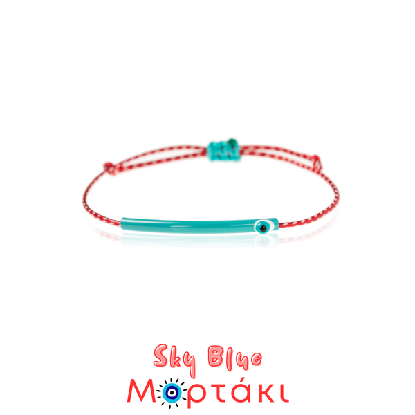 Sky Blue Μαρτάκι με τιρκουάζ σμάλτο και ματάκι