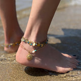 ANKLET ΒΡΑΧΙΟΛΙ ΠΟΔΙΟΥ ΜΕ ΦΛΟΥΡΑΚΙΑ ΚΑΙ ΜΑΤΑΚΙΑ