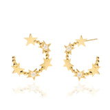 Astral Σκουλαρίκια με αστεράκια και λευκές πέτρες