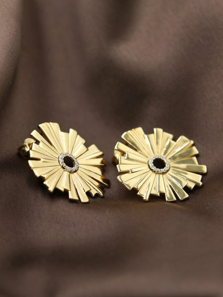 Heliada Σκουλαρίκια ήλιος με λευκές πέτρες