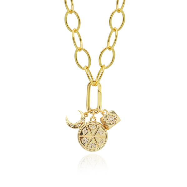 Long Chain Κολιέ με charms μακρύ