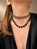 Midnight Velvet Κολιέ Choker με χρυσά στοιχεία