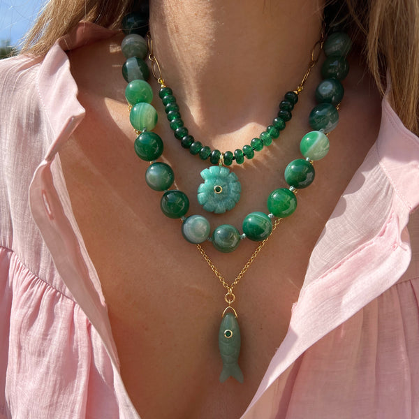 Under Water Treasure Κολιέ με ψάρι αβεντουρίνη