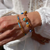 Nammos Βραχιόλι bangle με σμάλτο ματάκια μπλε