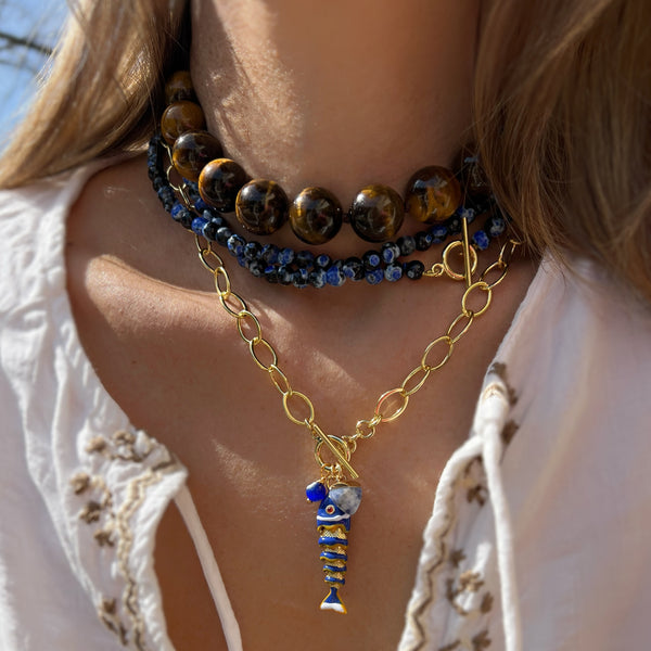 Deep Blue Charms Κολιέ με ψαράκι