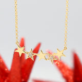 Astral Κολιέ με αστεράκια και λευκές πέτρες