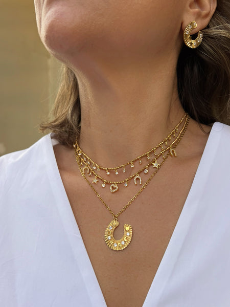 Lucky You Κολιέ με charms και αιματίτη