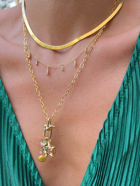 Starfall Κολιέ με λευκές πέτρες