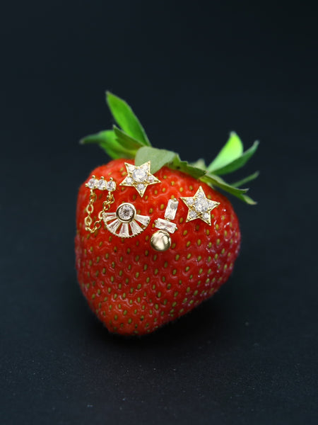 Little Rays Σκουλαρίκια με λευκές πέτρες