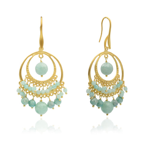 Edem Σκουλαρίκια με πέτρες αμαζονίτη