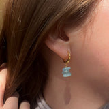 Aquasol Σκουλαρίκια κρικάκια με πέτρα aquamarine