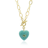 Ocean Heart Κολιέ με καρδιά αμαζονίτη