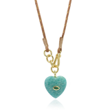 Ocean Heart Κολιέ Κορδόνι με καρδιά αμαζονίτη