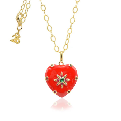 Red for Luck Γούρι 2026 Κολιέ καρδιά