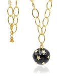 Star Party Γούρι 2026 Κολιέ με μαύρο σμάλτο