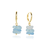 Aquasol Σκουλαρίκια κρικάκια με πέτρα aquamarine