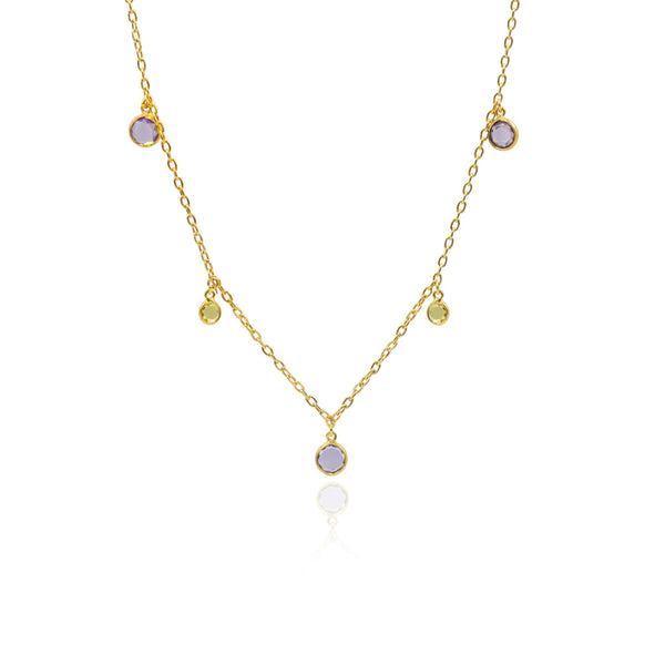 Petaline Κολιέ χρυσό 9K με πέτρες
