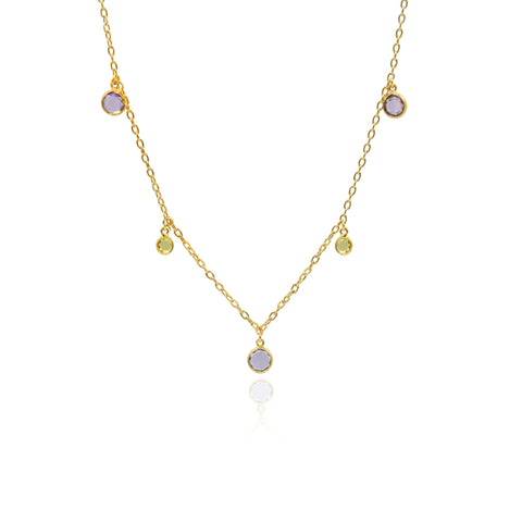 Petaline Κολιέ χρυσό 9K με πέτρες