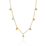 Rainbow Κολιέ χρυσό 9K με πέτρες