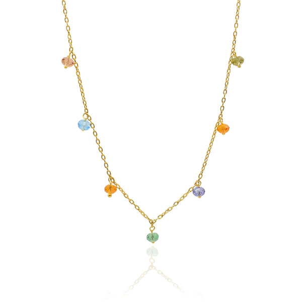 Rainbow Κολιέ χρυσό 9K με πέτρες