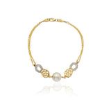 Infinié Βραχιόλι Χρυσό 9Κ με μαργαριτάρι