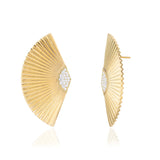 Eos Σκουλαρίκια βεντάλια με λευκές πέτρες