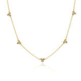 Night Bloom Κολιέ choker με λευκές πέτρες