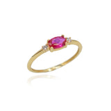 Blushy Δαχτυλίδι χρυσό 14K με κόκκινη πέτρα