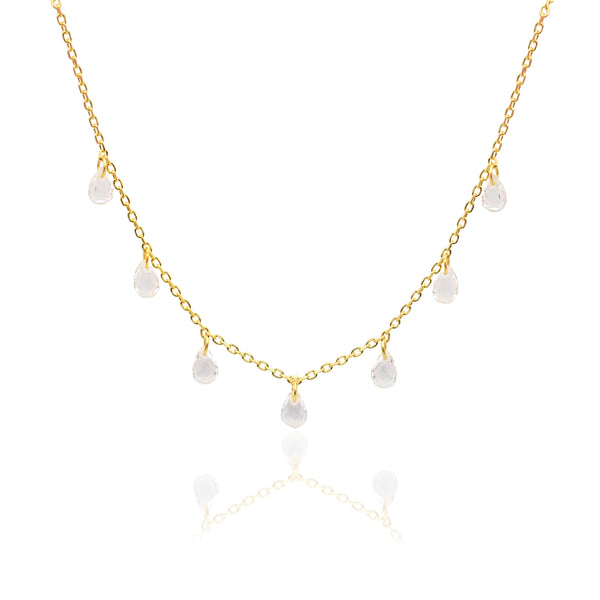 Starlet Drops Κολιέ με διάφανες πέτρες
