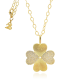 Heart of Gold Γούρι 2026 Κολιέ τετράφυλλο τριφύλλι