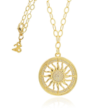 Soleil Γούρι 2026 Κολιέ ήλιος με λευκές πέτρες