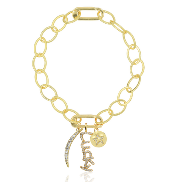 Glow Champagne Βραχιόλι με charms