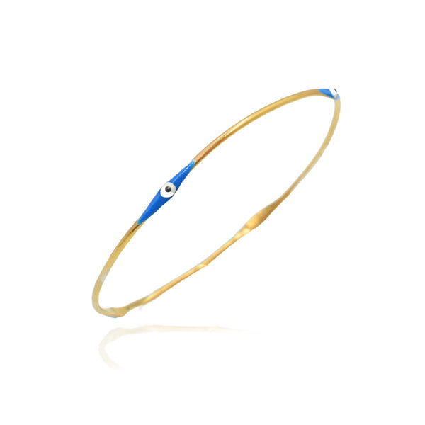 Nammos Βραχιόλι bangle με σμάλτο ματάκια μπλε