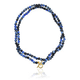Mosaic Wrap Κολιέ με μπλε και λευκές πέτρες αχάτη