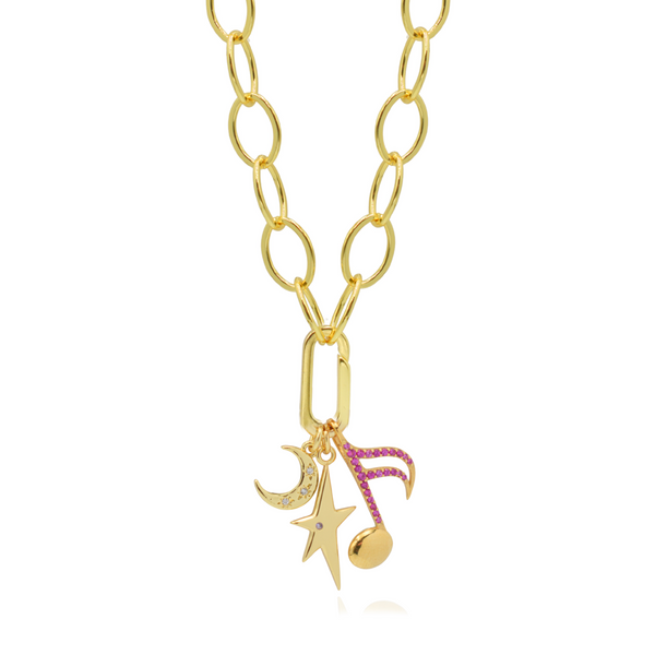 Long Chain Κολιέ με charms μακρύ