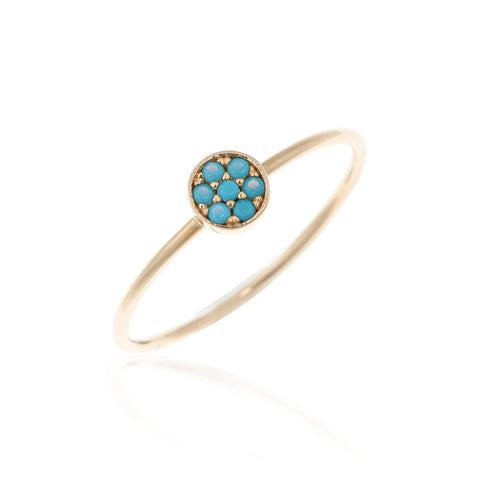 Turquoise Dots Δαχτυλίδι χρυσό 14Κ με τυρκουάζ πέτρες