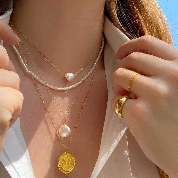 Pearl Necklace Κολιέ  χρυσό 14Κ με μαργαριτάρι
