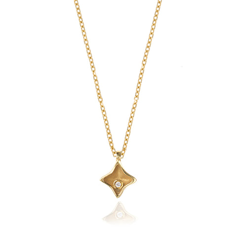 Flower Cross Κολιέ χρυσό 14Κ