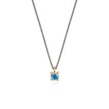 Blue Diana Κολιέ μονόπετρο χρυσό 14K με μπλε πέτρα