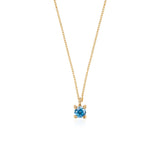 Blue Diana Κολιέ μονόπετρο χρυσό 14K με μπλε πέτρα