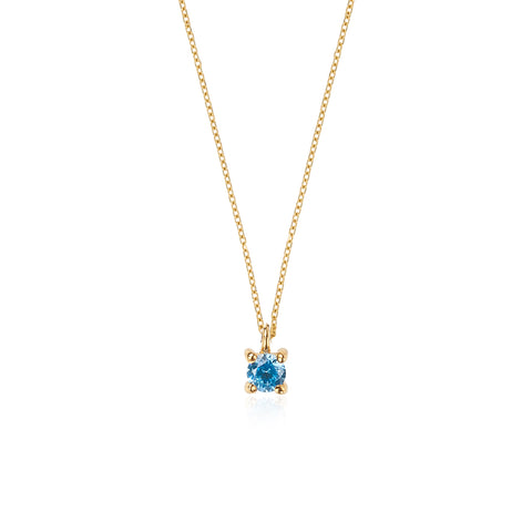 Blue Diana Κολιέ μονόπετρο χρυσό 14K με μπλε πέτρα