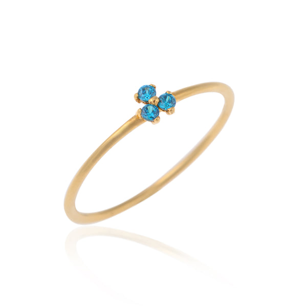 Flower Petal Turquoise Δαχτυλίδι χρυσό 14Κ με τυρκουάζ πέτρες