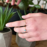 Turquoise Dots Δαχτυλίδι χρυσό 14Κ με τυρκουάζ πέτρες