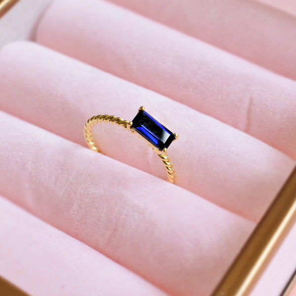 Azzurro Δαχτυλίδι χρυσό 14K με μπλε πέτρα