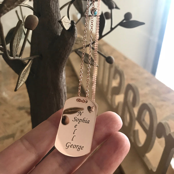 Tag Κολιέ σταυρόλεξο personalized με καρδιά