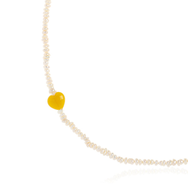 Eros Yellow Κολιέ με μαργαριτάρι