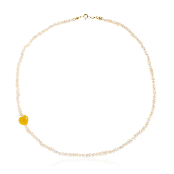 Eros Yellow Κολιέ με μαργαριτάρι